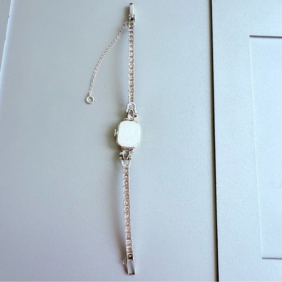 Vintage Omega Art Deco 14k White Gold Diamond Band Ladies Watch WORKING - Picture 12 of 17